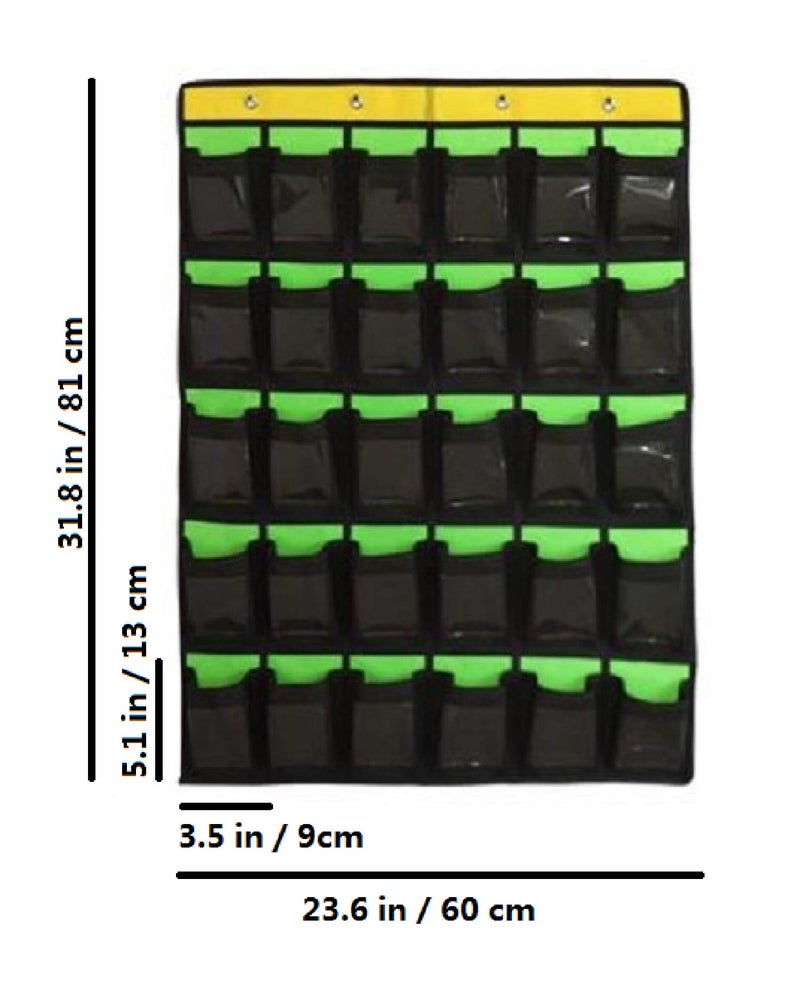 ANIZER Numbered Classroom Pocket Chart for Cell Phones Calculators Holders Hanging Wall Door Organizer (30 CLEAR POCKETS) - Image 2